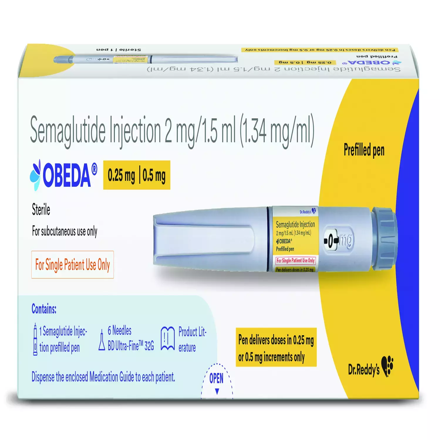 Wegovy Generic - Obeda 2 Mg Pen (Semaglutide, Dr. Reddy's)